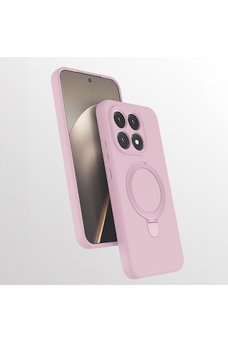 Xiaomi 15t Kılıf M-safe Şarj Özellikli Standlı Kapak Samara Pembe