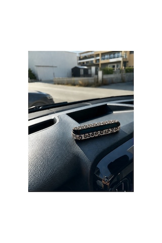 Kristal Taşlı Açık Leopar Taş Kaplı Numaratör Araç İçi Numaralık Gümüş Kristal Taşlı 5