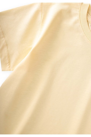 Cigit Etiket Detaylı T-shirt 2-10 Yaş Sarı