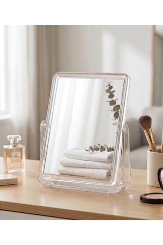 Gaman Yeni Model Şeffaf Renkli 360 Açısı Ayarlanabilir Masaüstü Ayna - Banyo Aynası - Makyaj Aynası