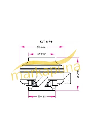 Fanex LKT 315-B Metal 31 cm 1875 m³/h Debi Yuvarlak Kanal Fanı