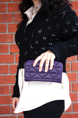 Çanta Sepetim Kapitone Cüzdan El Çantası - Mor