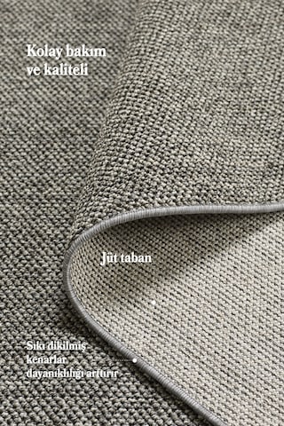 Modern Halı Sisal Bukleli Halı Gri Halı Salon Halısı Oturma Odası Halısı Koridor Halısı Yolluk Gri