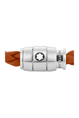 Montblanc Meisterstück Steel 3-ring Pas Rengi Deri Bileklik 13406 Kahverengi