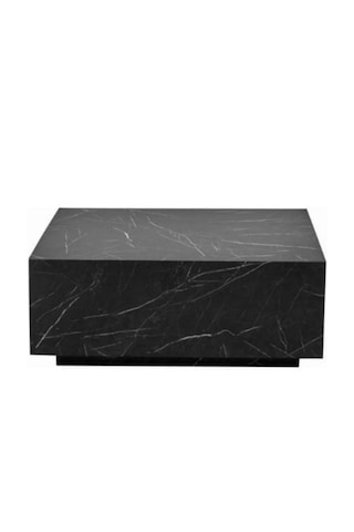 Most Lignum Mermer Görünümlü %100 Mdf Orta Sehpa 80x80 Cm Siyah
