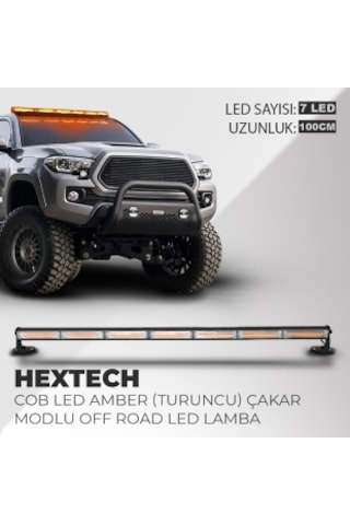 Hextech 70w Turuncu 100cm 17 Farklı Yanış Modlu 7 Cob Led Off Roa