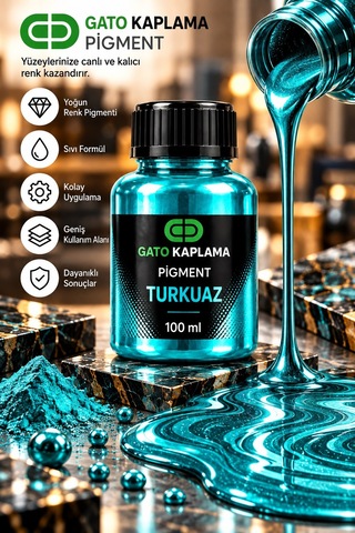 Gato Kaplama Solvent Bazlı Transparan Sıvı Pigment Boya 100 Ml Turkuaz Renk Renklendirici