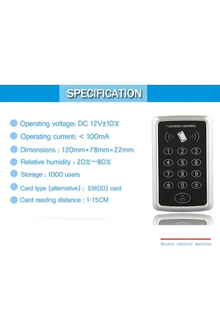 Sonex Rfid Şifreli Kapı Kilidi - Kartlı Geçiş Kontrol Göstergeç Sistemi