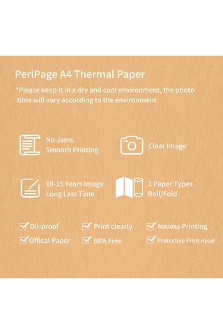 Dofolink Peripage A40 İçin 210x30mm Termal Kağıt 2 Adet/kutu - 10-15 Yıl Saklama Süresi, Bisfenol A Yok, Suya-yaga-dayanıklı, Mürekkep İhtiyacı Olmadan Yazdırma