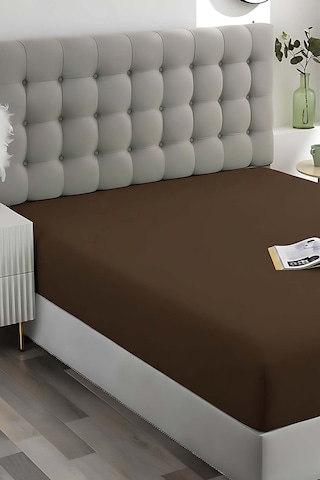 Kahverengi Pamuklu Tek Kişilik Lastikli Çarşaf 100x200 Kahvereng