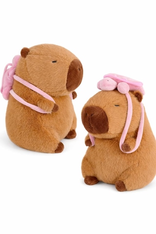 Capybara Çantalı 35 Cm Yumuşak & Sevimli Peluş Oyuncak Acı Kahverengi