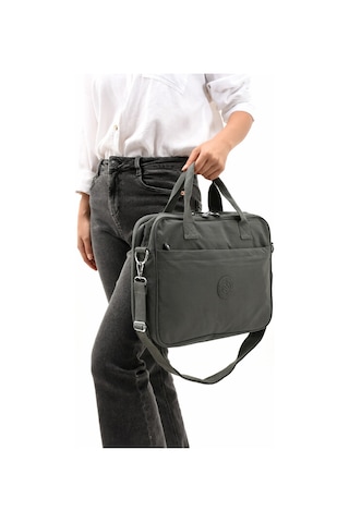 Sanmorris Unisex Klinkır Koyu Gri Renkli Suya Dayanıklı Laptop Bölmeli Çapraz Askılı Evrak Ve Laptop Çantası Koyu Gri