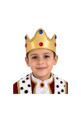 Kostüm Sarayı Kral Tacı Çocuk Altın Sarı