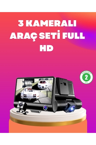 Çift Ve Üçlü Lens Seçeneği İle Tüm Açılardan Kayıt Yapan Araç Kamerası 73036541