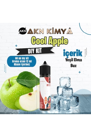 Cool Apple Dıy Kit Yeşil Elma Buz Gıda Aroması %20 Oranda Aroma İçerir Hazır Değildir 60 Ml