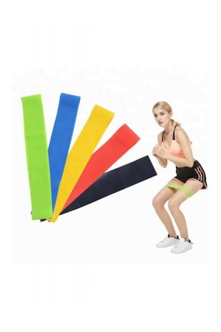 5 Adet Pilates Bandı Plates Egzersiz Direnç Lastiği Seti