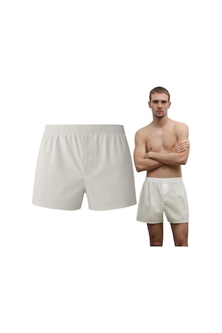 Yohannes Club Erkek Pamuklu Poplin Boxer, Tekli Paket, Kırık Beyaz, % 100 Pamuklu Poplin Kumaş Beyaz