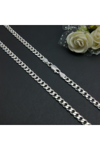 Bir Gümüş Aşkı 925 Ayar Gümüş 3.8 MM Gurmet Model Erkek Zincir Kolye