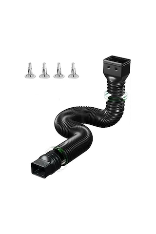 Konesam Pe Esnek Yağmur Oluğu Uzatma Borusu - 1,5m Uzunluk, Siyah/beyaz/kahverengi