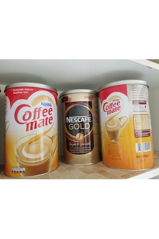 Nescafe Gold Ve Coffeemate Boş Teneke Kutuları