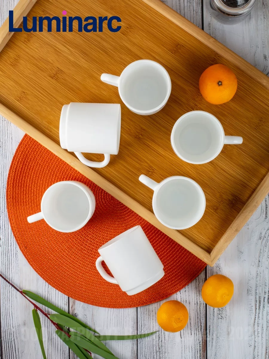 Lumınarc Beyaz Cam Çay Ve Kahve Kupaları Seti 83951454 Beyaz