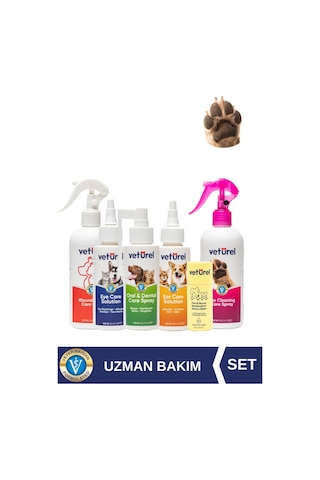 Veturel Köpek Kedi Pati Onarıcı Balm 40gr Ağız Kokusu Kulak Uyuzu Gözyaşı Lekesi Deri Tahriş Bakım Set