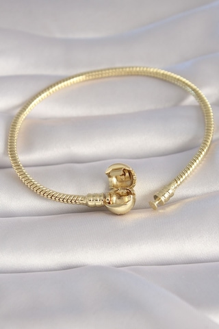Tua Moda Pirinç Gold Renk İşleme Detay Charm Model Kadın Bileklik Çok Renkli