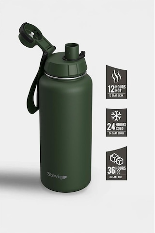 Stevig 1 Hand Leak-proof Sızdırmaz Çelik Termos 1000 Ml Green St-215