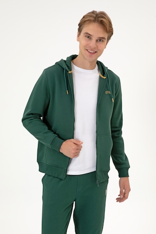 U.S. Polo Assn. Erkek Regular Fit Koyu Yeşil Şardonlu Örme Hırka 50313755-VR079