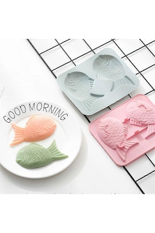 6 Adet Çipura Silikon Pişirme Aracı Karikatür Kek Buz Tepsisi Kalıbı Pembe Çok Renkli