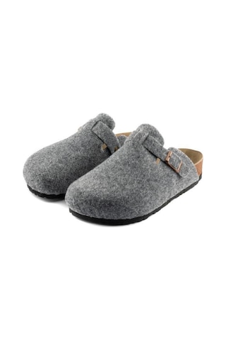 Roy Jones 7004 Unisex Gri Yün Keçe Günlük Ev Terlik Gri