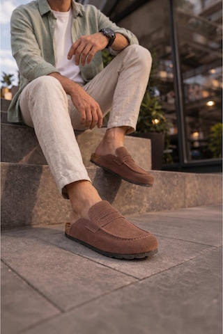 Dmr Elegance Jy0456 Rayn Bağcıksız Hakiki Süet Deri Erkek Günlük Mantar Taban Loafer Klasik Ayakkabı Hdmt - Kahve Kahverengi