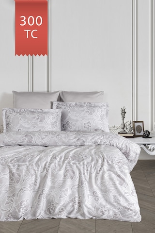Varol Royal Saten 300tc Nevresim Takımı Çift Nevresimli Family Size - Grida Çok Renkli