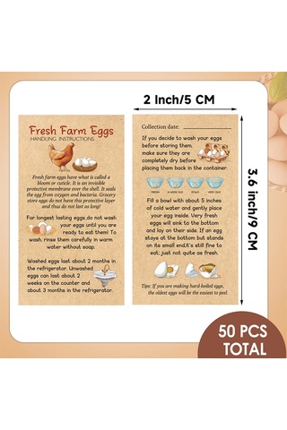 50pcs Mutfak Dolap Masası İçin Çift Taraflı Baskı Tasarımına Sahip Taze Yumurta Güvenlik Bakım Etiketi Çok Renkli