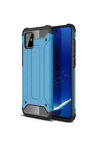 Ekılıf - Samsung Galaxy A81 Note 10 Lite Uyumlu Kılıf Çift Katman Zırh Tank Crash Military Kapak - Rose Gold