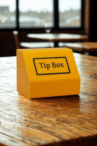 Karlobi - Pleksi Tip Box Bahşiş Kutusu Sarı 20x13x12 Cm