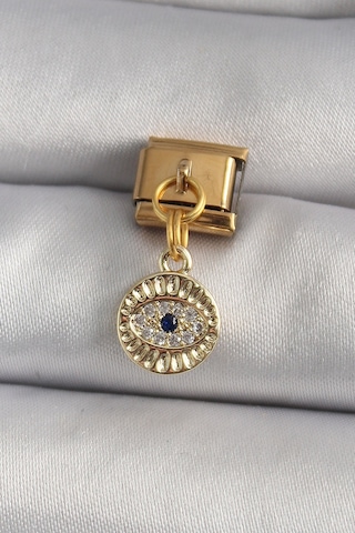 316l Çelik Gold Renk Sallantı Zirkon Taşlı Göz Model Nomination Charm Çok Renkli 88449604