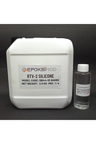 Rtv 2 Kalıp Silikonu 1. Sınıf Yumuşak Sıvı Silikon 2,5 Kg 10 Shore Beyaz Renk