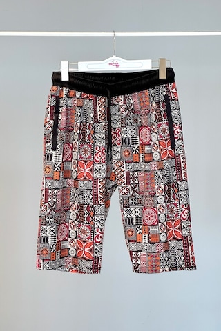 Desenli Erkek Şort Kapri Mayo Rks-05 Remsa Mayo Siyah