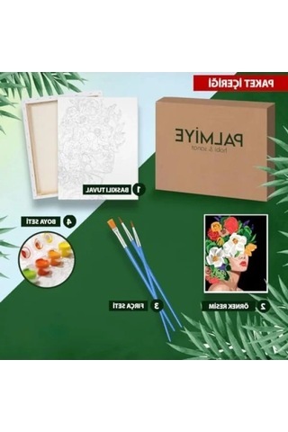 Numaralı Boyama Tuval Seti - Geyik Tasarımlı 40x50 Cm
