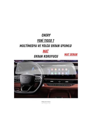 Chery Yeni Tıggo 7 Multimedya Ve Yolcu Ekran Uyumlu Mat Ekran Koruyucu