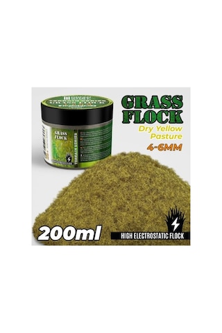 Static Grass Flock 4-6mm Dry Yellow Pasture 200ml Model Çim Malzemesi