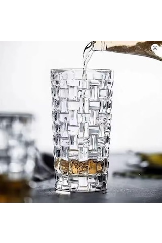 400ml,kabartma Dokuma Desenli 62&apos Lı Setuzun Cam Bardak,sıcak Ve Soğuk Kokteyller,buzlu İçececekler İçin Kibar Şık Ergonomik Tasarım Borosilikat Cam