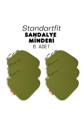 Xpermate 6'lı Standartfit Oval Sandalye Minderi 42x42x5 Yeşil