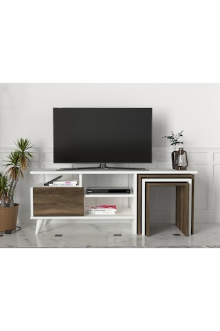 Dekorister Nature Tv Ünitesi Beyaz-Ceviz