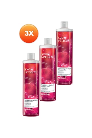 Avon Senses Rapsberry Delight Frambuaz ve Frenk Üzümü Kokulu Duş Jeli 3 x 500 ML