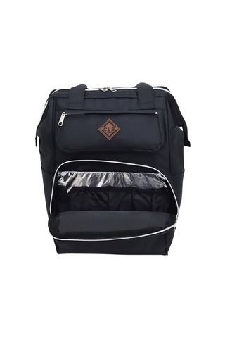 Termal Bölmeli Siyah Anne Bebek Sırt Çantası Geniş Hacimli Bebek Bakım Çantası Bebek Arabası Uyumlu Siyah