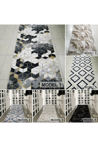 Jel Kaymaz Tabanlı Kesme Rulo Halı Yolluk - 17 Model