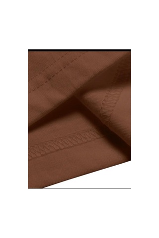 Medinenur Ok Yazı Baskılı Basic T-shirt Kahverengi