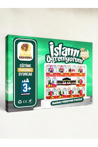 Eğitici Eğlenceli Renkli Abdest Ve Namaz Puzzle Kız Çocuklar Için Ikili Oyuncak Seti